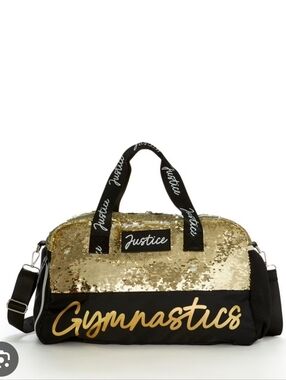 Justice Gold Sequin Gymnastics Duffle Bag